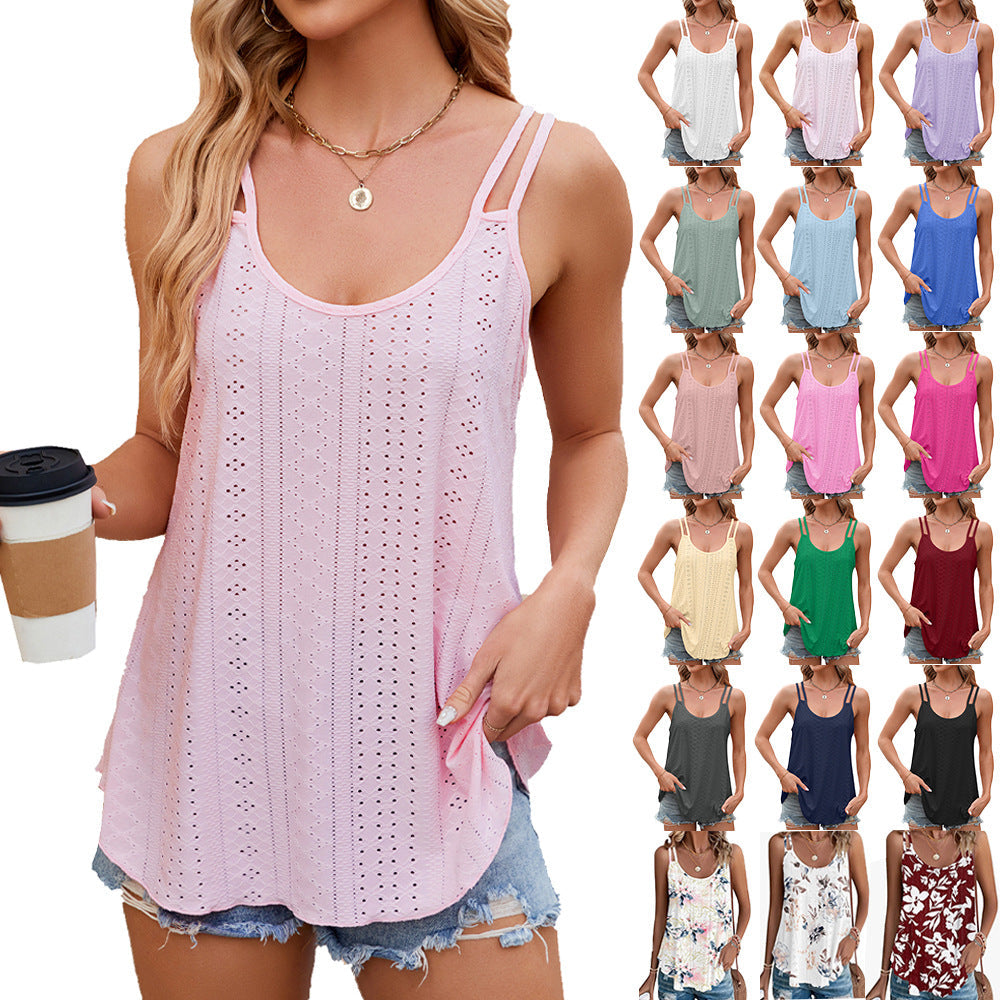 Dam Cami Väst Löst Passform Bomull-2