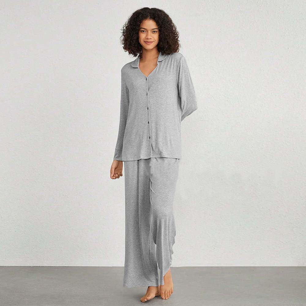 Kvinnors Tvådelad Set Långa Byxor Viskosfiber-5