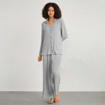 Kvinnors Tvådelad Set Långa Byxor Viskosfiber-5