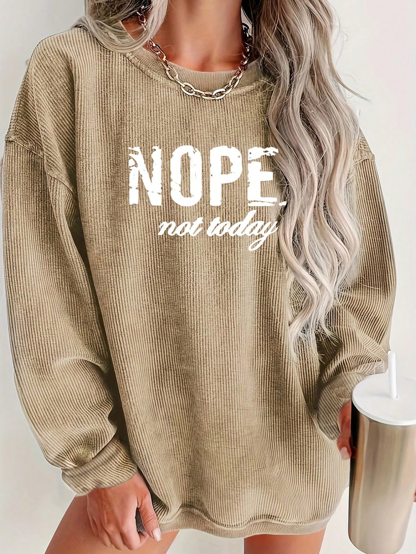 Variant image for Kvinnors T-shirt Lång Ärme Mönstrad Polyester-11