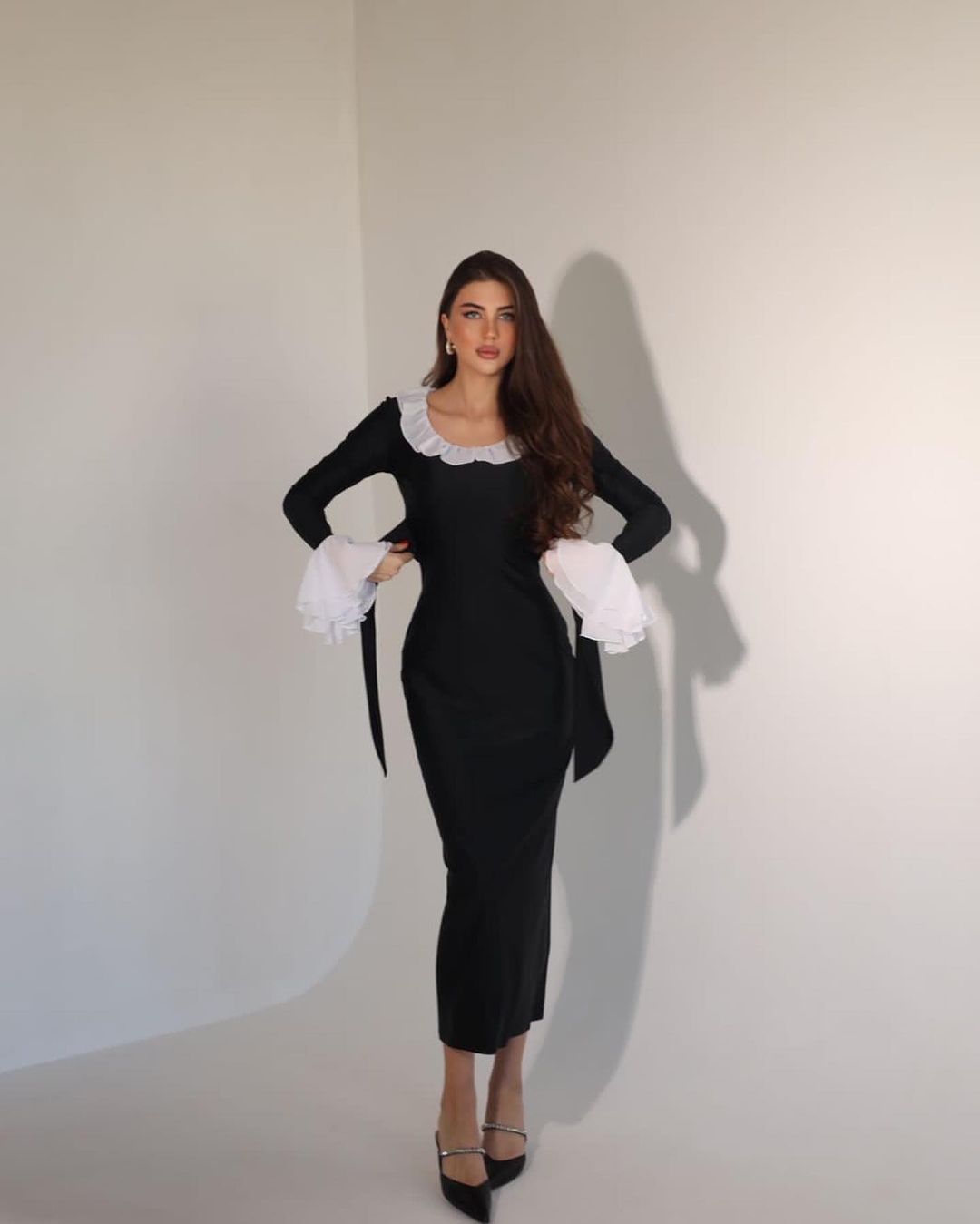 Variant image for Kvinnors Bodycon Kjol Rüschenkrage Högkvalitativt Tyg-9