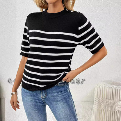 Stickad Dam Tröja Urban Stil Mjuk Medium Tjocklek 2