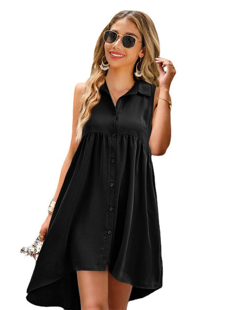 Damklänning Ärmlös A-linje Midi Polyester-1