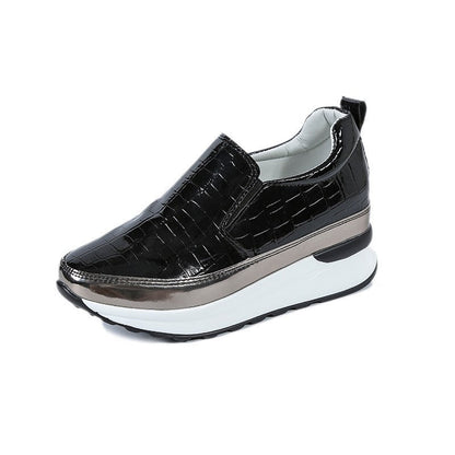 Kvinnors Sneakers Slip-On Krokodilmönster Platå Syntetisk 8