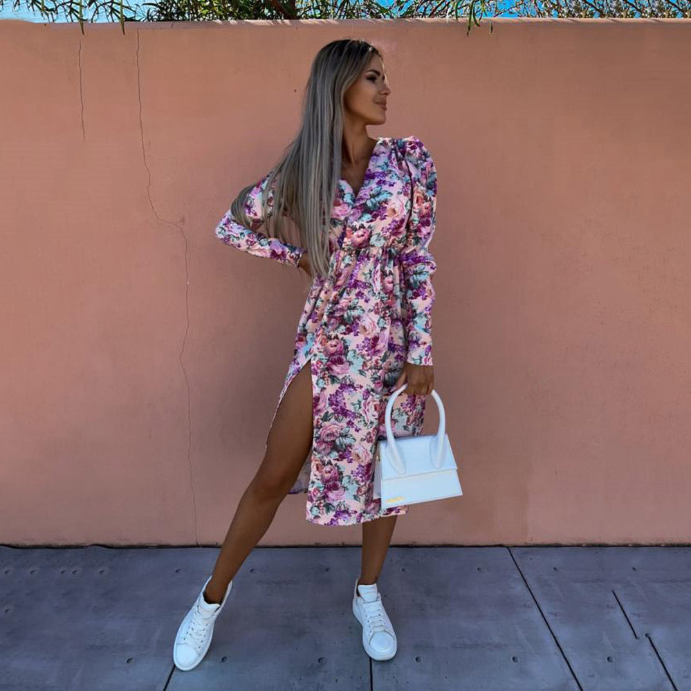 Variant image for Kvinnors Mini Klänning V-Ringning Spandex-43