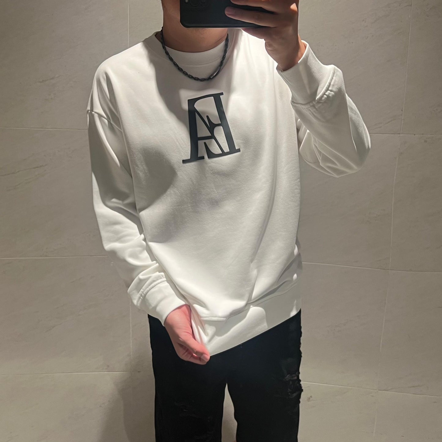 Herr Vintertröja Vadderad Rund Halsringning Bomull-2