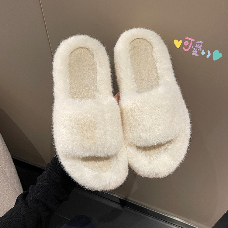 Variant image for Dam Tofflor Fluffiga Mjuka Material med Icke-Slip Gummisula-17