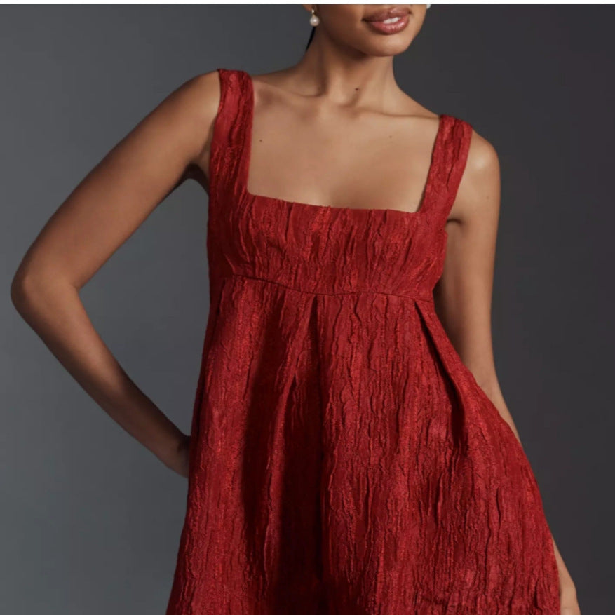 Kvinna A-Line Klänning Fyrkantig Urringning Spandex-2