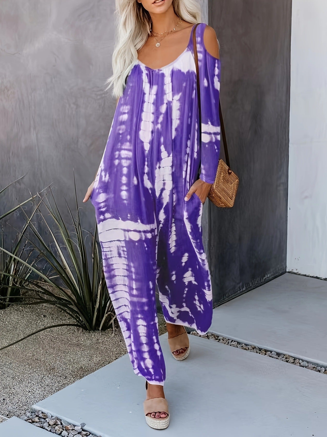 Variant image for Dam Jumpsuit Långärmad Löst Snitt Polyester Hög Midja Casual-57