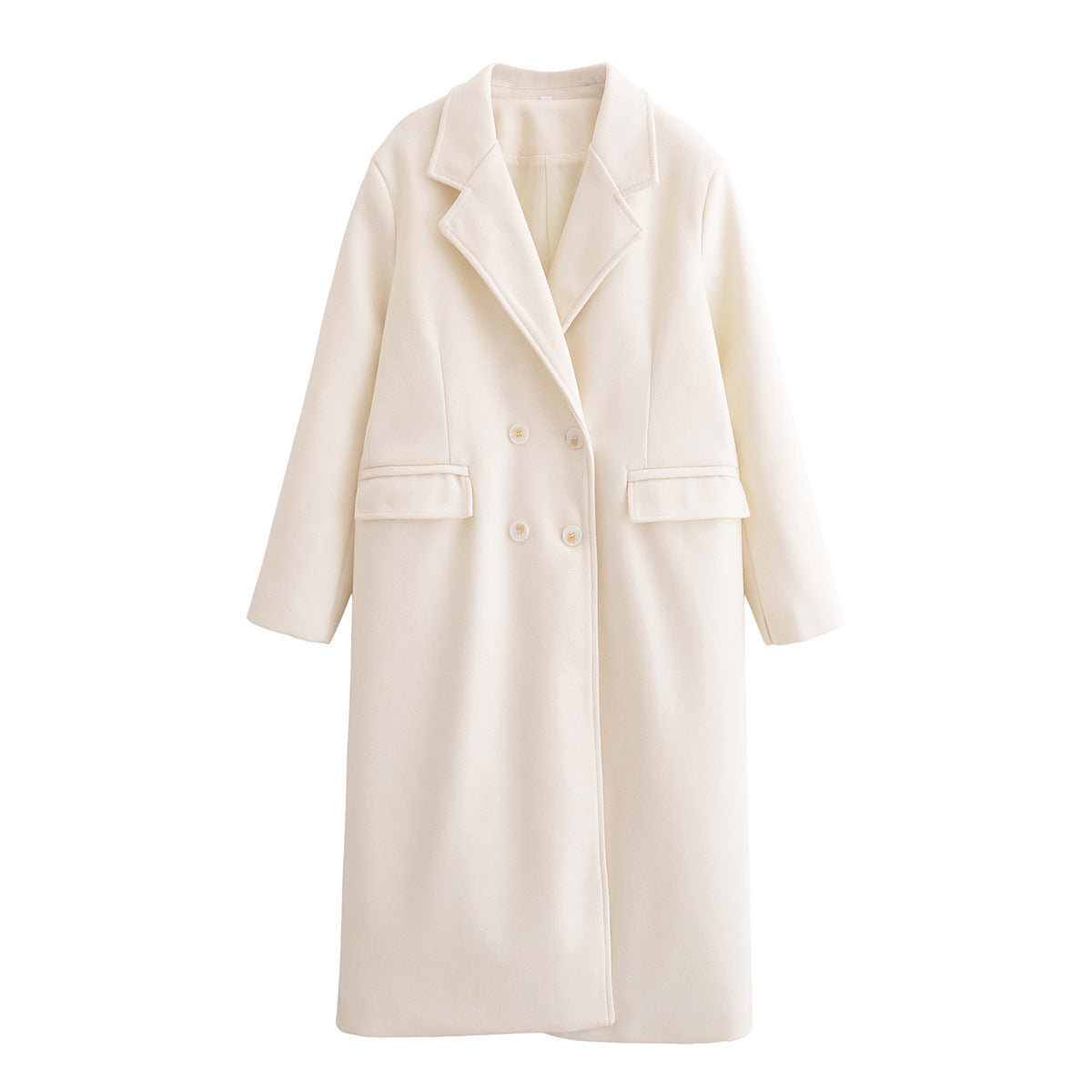 Dam Kappa Långärmad Ull Klassisk Med Knappar-1