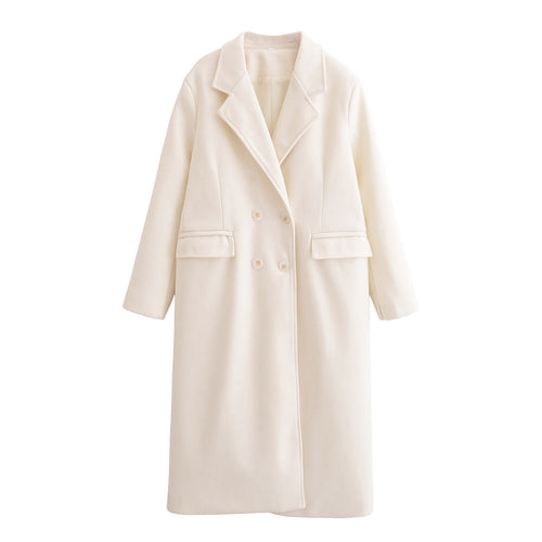 Dam Kappa Långärmad Ull Klassisk Med Knappar-1