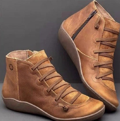 Kvinnor Högtoppsneakers Läder Unik Snörning Dragkedja 4