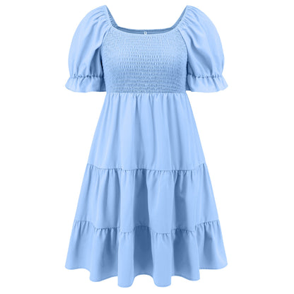 Damklänning A-Line med Lykta Ärmar i Polyester-5