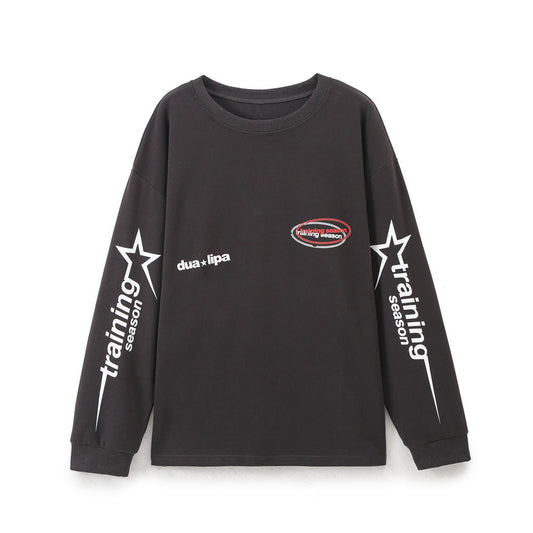 Långärmad T-shirt för Kvinnor i Andningsbar Bomull – Sportig Passform med Trendigt Tryck, Maskintvättbar 1