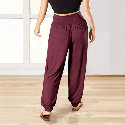 Dam Harembyxor Lätta Elastisk Midja Andningsbart Tyg 3