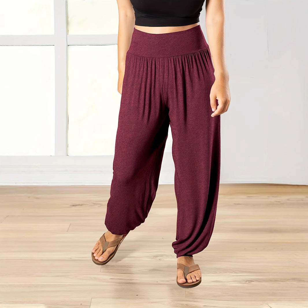 Dam Harembyxor Lätta Elastisk Midja Andningsbart Tyg 2