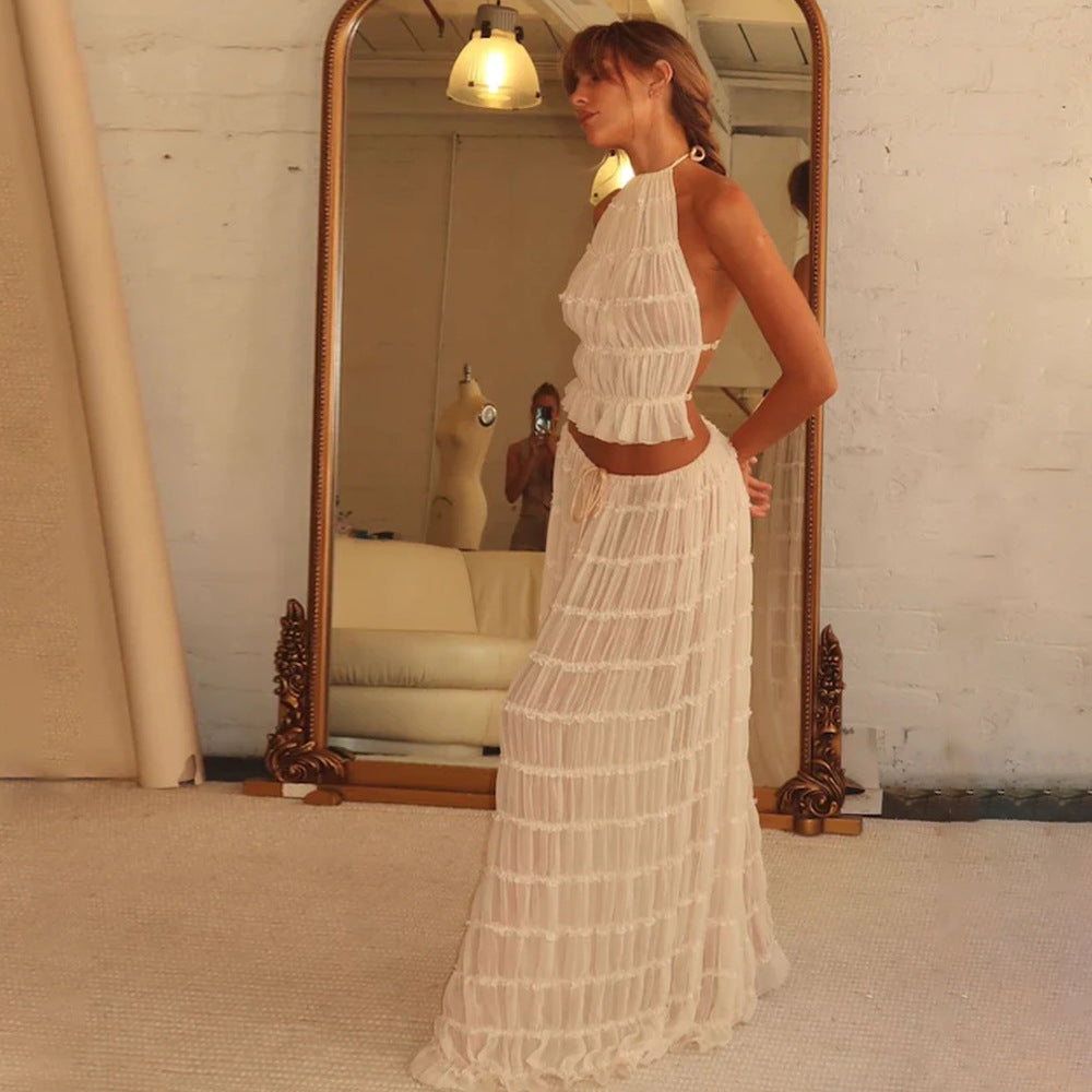 Variant image for Maxiklänning Dam Ärmlös Spetsdetaljer Polyester Elegant Maxi Klänning-1