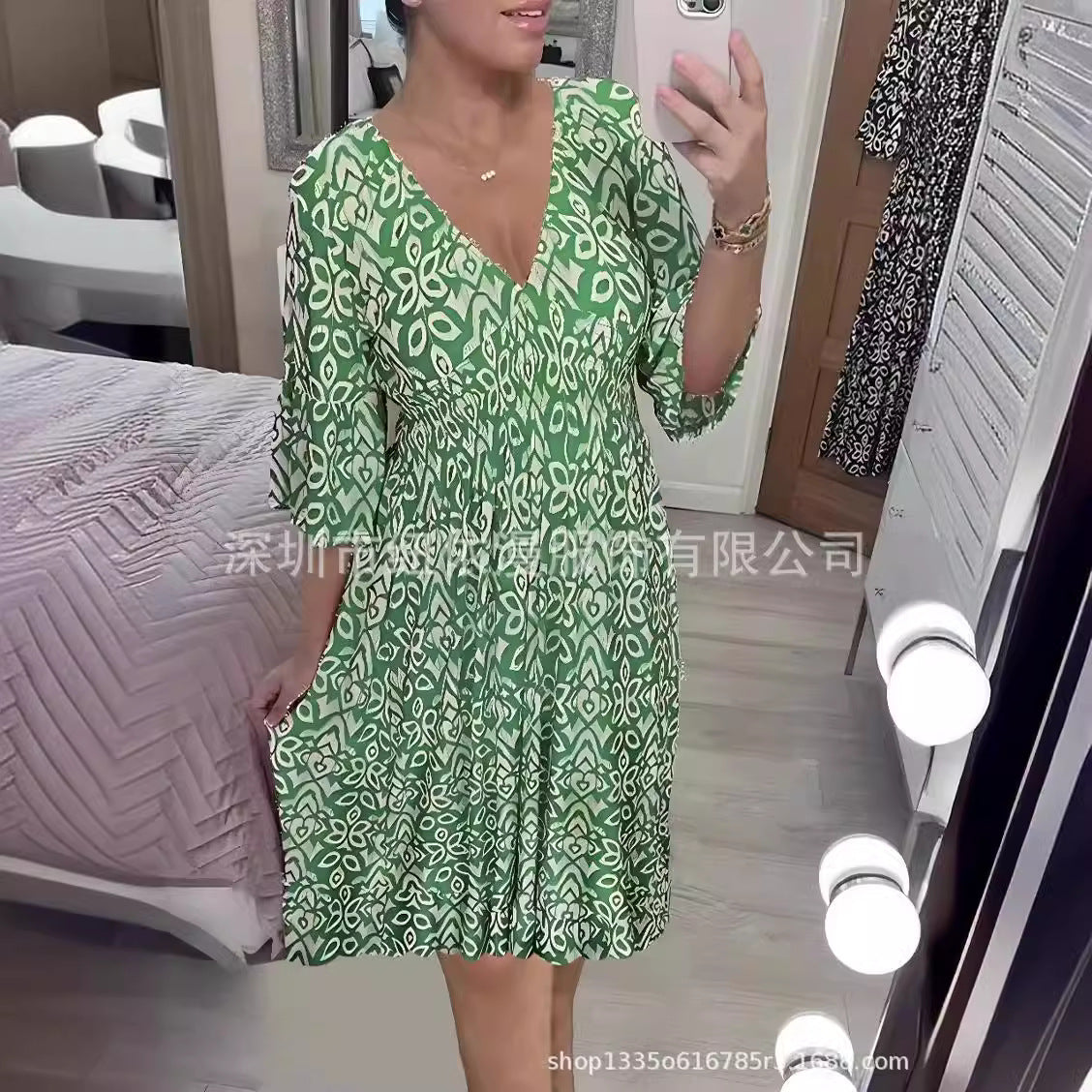 Variant image for Dam Kort Klänning Löst Elastisk Polyester Basmodell-25