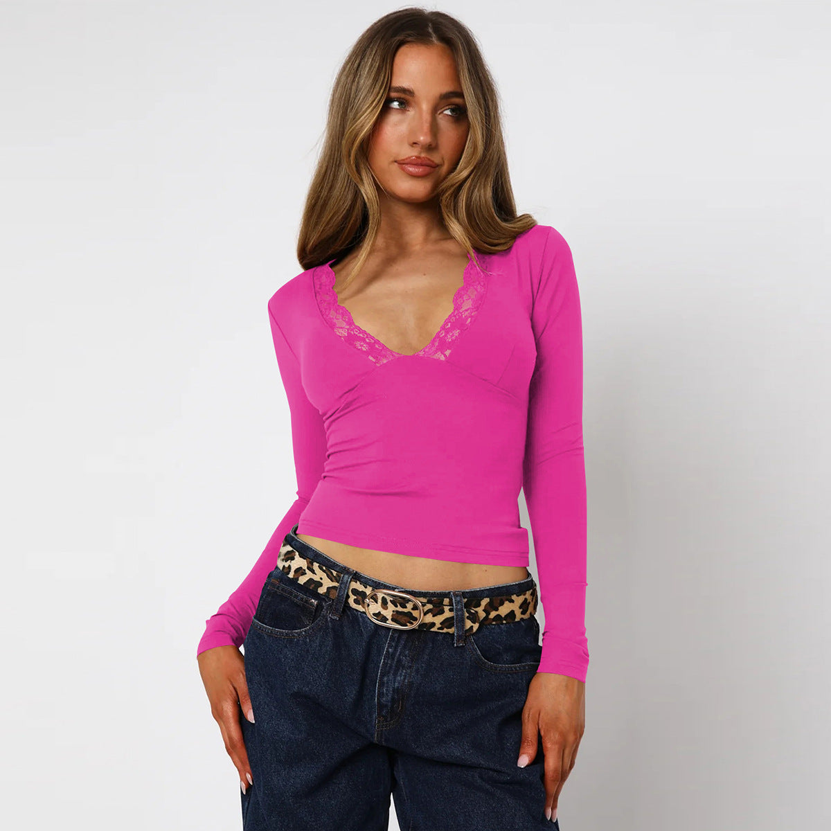 Variant image for Dam T-shirt V-hals Urban Stil 80% Nylon 20% Spandex-21