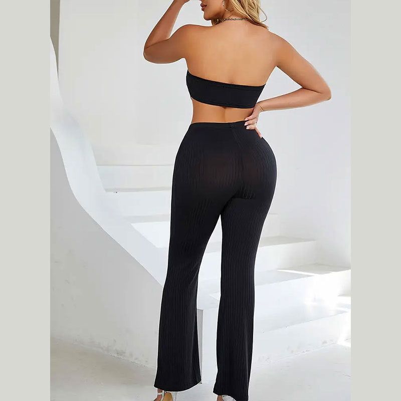 Dams Jumpsuit Asymmetrisk Design Elastiskt Tyg-3