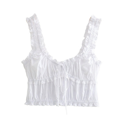Variant image for Festtoppar Dam Rynkad Polyester Trendig Spaghetti Top-1