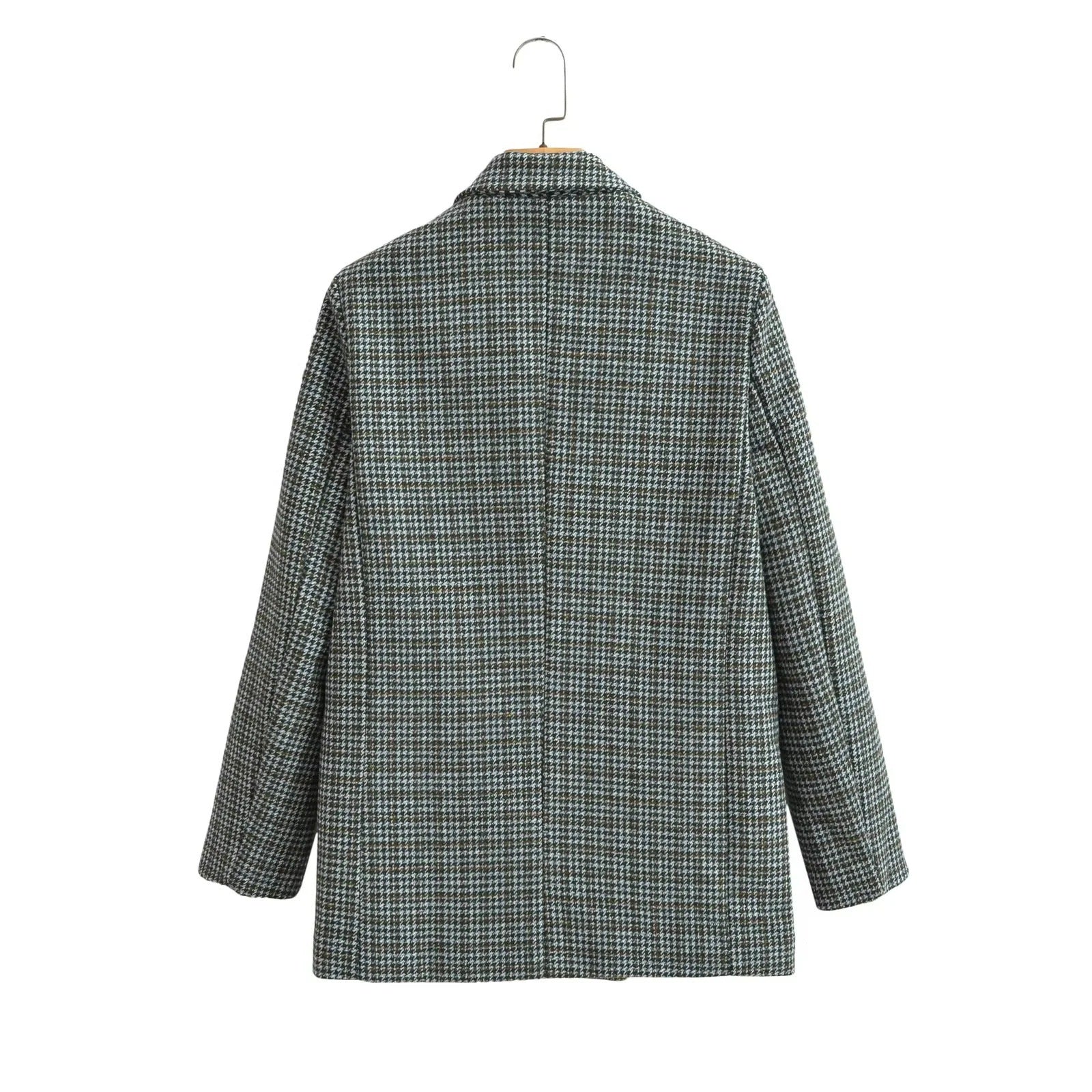 Kvinnor Blazer Dubbelbröstad Modern Caroma Mönster Högkvalitativt Tyg 2