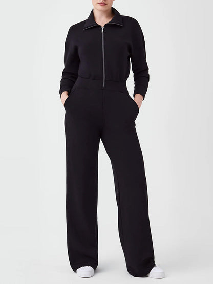 Dam Jumpsuit Långa Ärmar Bomull Spandex Nio-Cut-2