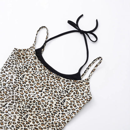 Snygga Damtoppar med Leo-mönster och Smala Remmar – Andningsbart Material för Sommarens Eleganta Look 4