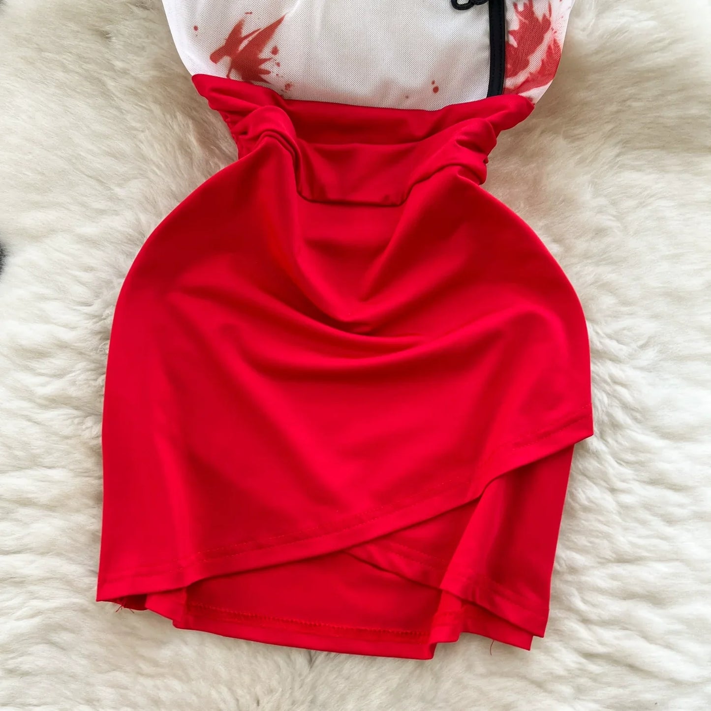 Dam Miniklänning A-linje Patchwork Polyester Spandex-3