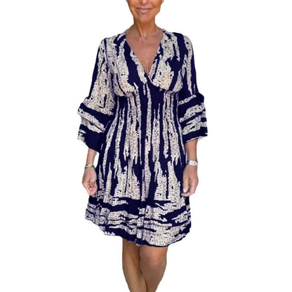 Variant image for Damklänning Midi V-ringning Tre Fjärdedel Ärmar Polyester-19