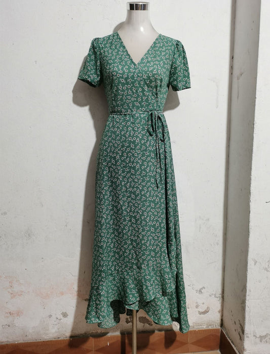 Maxiklänning Dam Bohemisk A-linjeformad Polyester Sommar 1