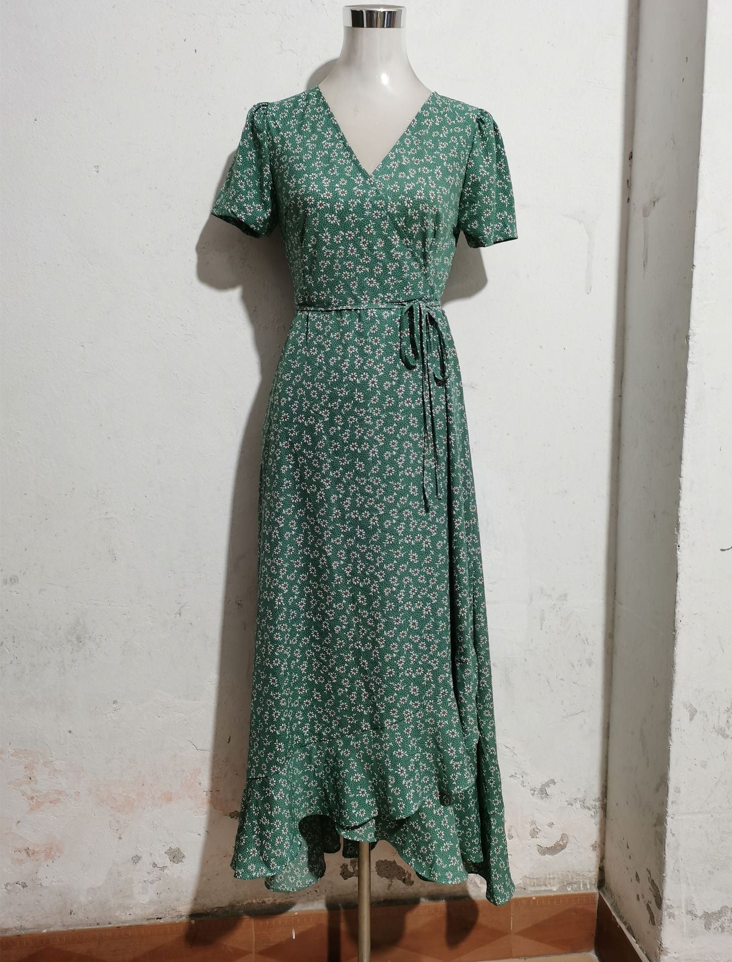 Maxiklänning Dam Bohemisk A-linjeformad Polyester Sommar 7