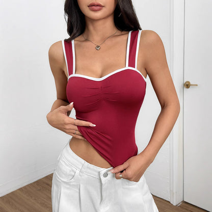 Kvinnors Tröja Färgblockerande Stickad Elastisk-2