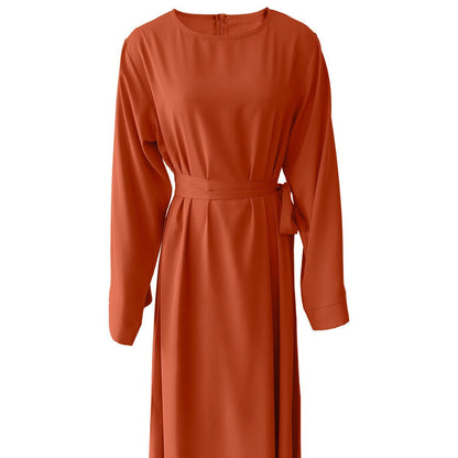 Maxikjol Dam med Snörningar i Polyester, Lång Kjol för Plus Size-2