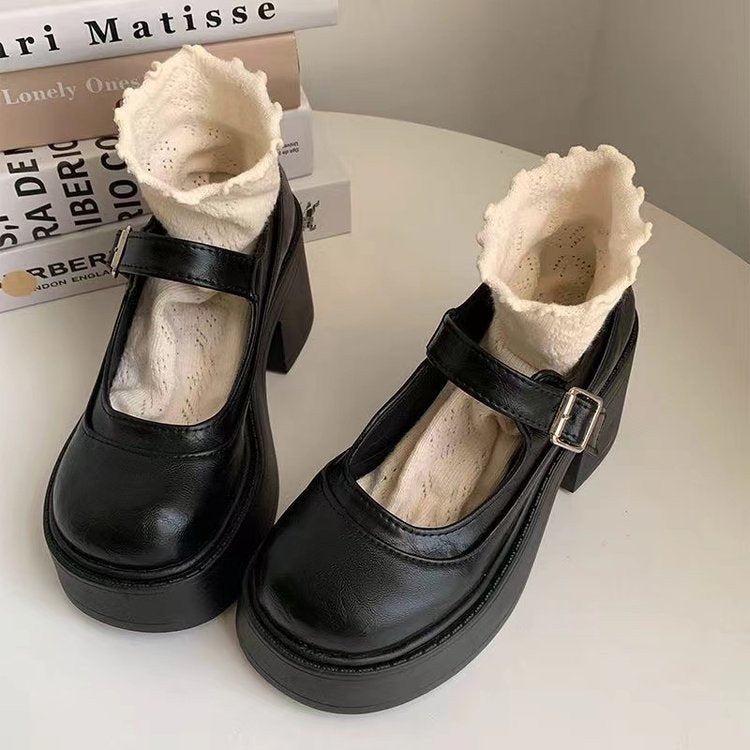 Dam Skor Mary Jane Pumpar Modern Design med Blockhäl och Vadderad Fotbädd 3