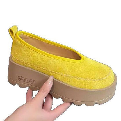 Dam Tofflor Plattform Mocka Slip-On med Halkfri Sula 6