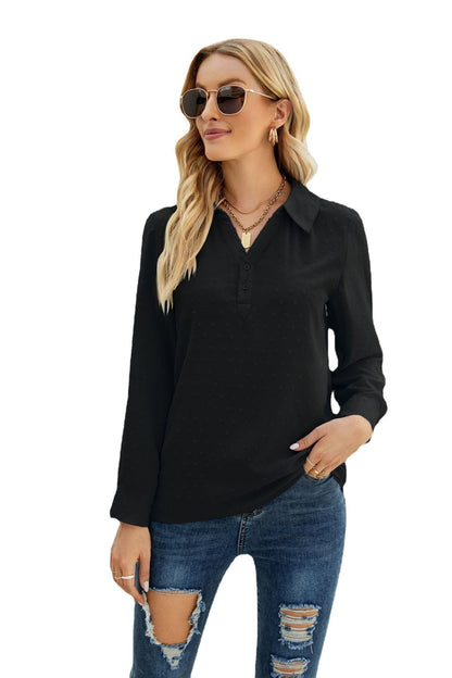 Variant image for Kvinnors Långärmad Topp Standhals Jacquard Polyester-6