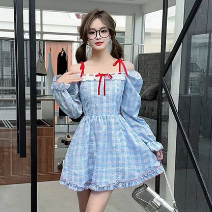 Dam Klänning Camisole Off-Shoulder Spetsdetaljer Mjuk Tyg-1