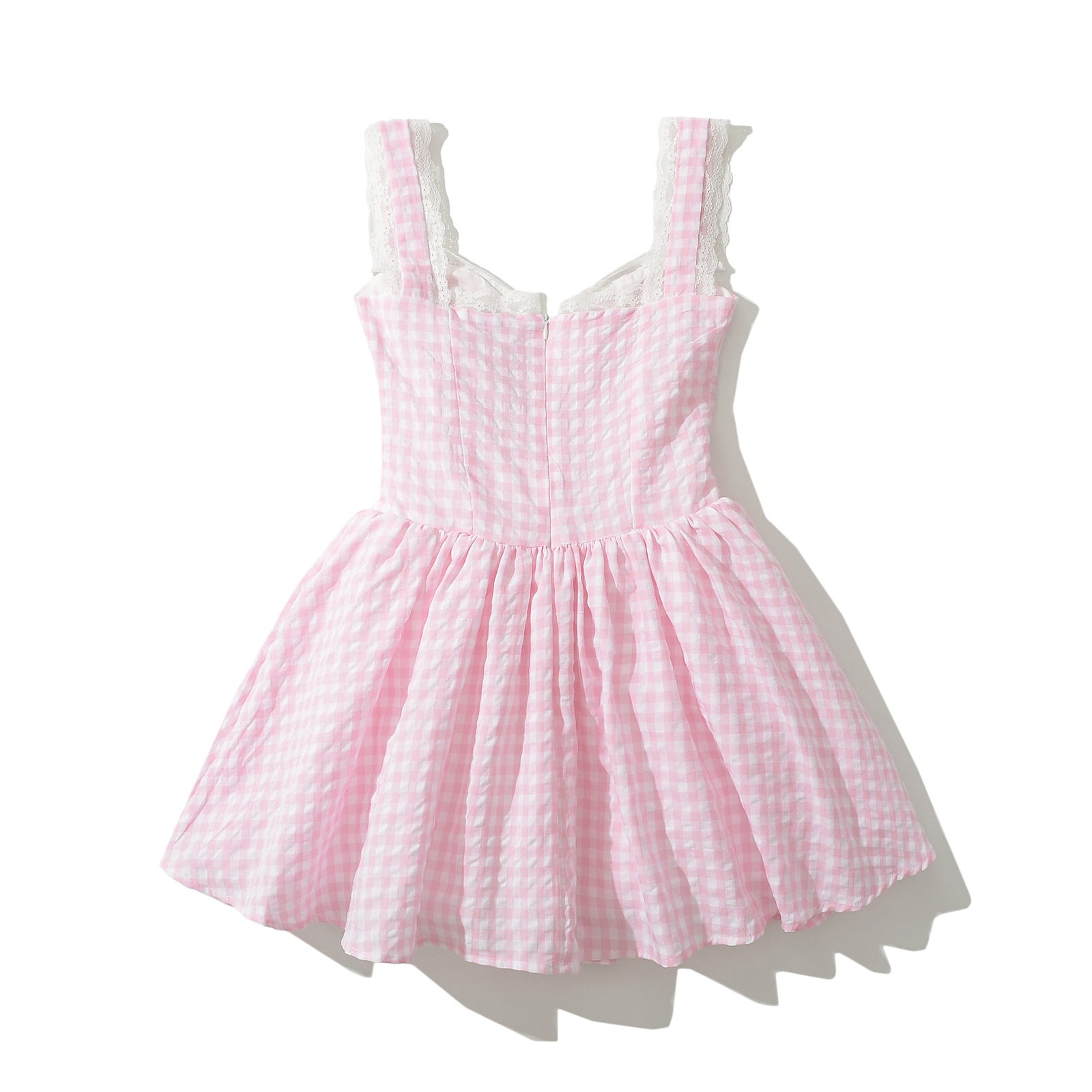 Dam Sommarklänning Voluminös Kjol Romantiska Detaljer Lätt Bomullsmix 3