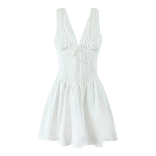 Flickor Prinsessklänning Enkel Färg Polyester-1