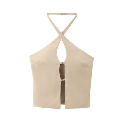 Variant image for Dam Festtopp Halterneck Monokrom Polyester-1