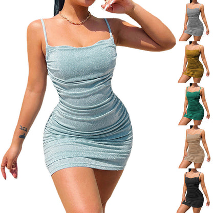Kvinnors Aftonklänning Spaghetti Band Polyester Bodycon Kort Kjol-2
