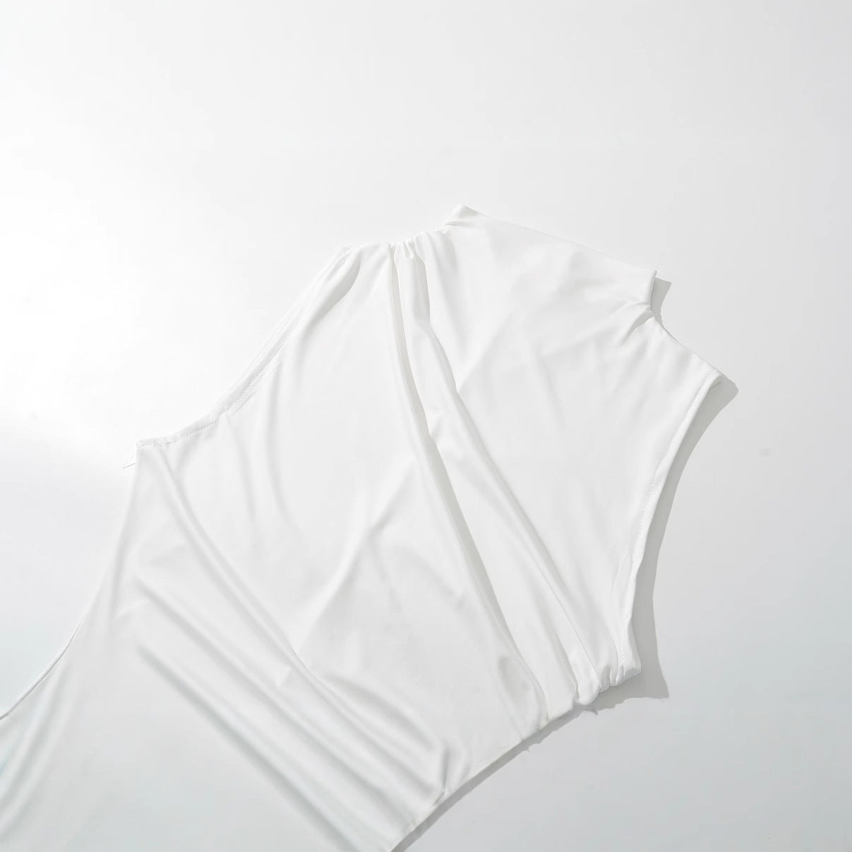 Kvinnors Wrap-Klänning Draperad Mjukt Elastiskt Tyg med Stativ-Krage 3