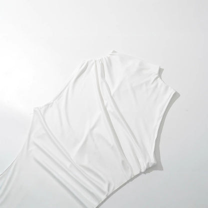 Kvinnors Wrap-Klänning Draperad Mjukt Elastiskt Tyg med Stativ-Krage 3