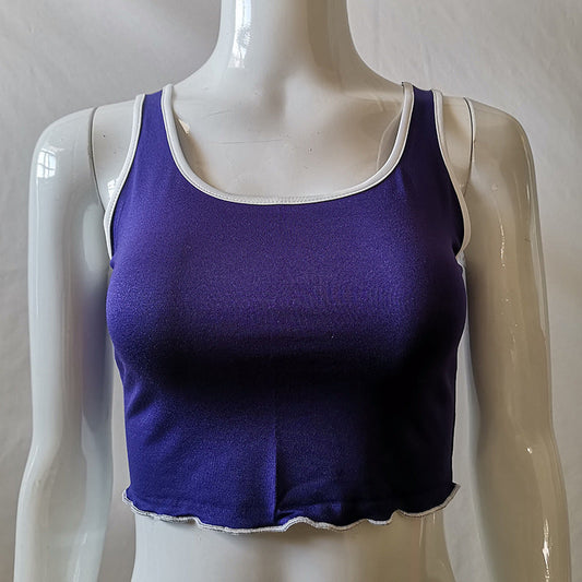 Damernas Crop Top Sportig Design Andningsbart Material-1