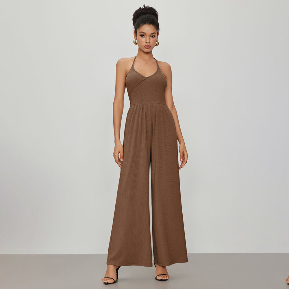 Dam Jumpsuit Slim Fit Hög Midja Polyester Elastan-4