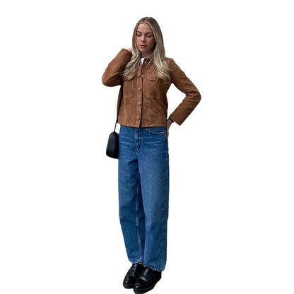 Damjacka Sportig Mocka med Fickor 5