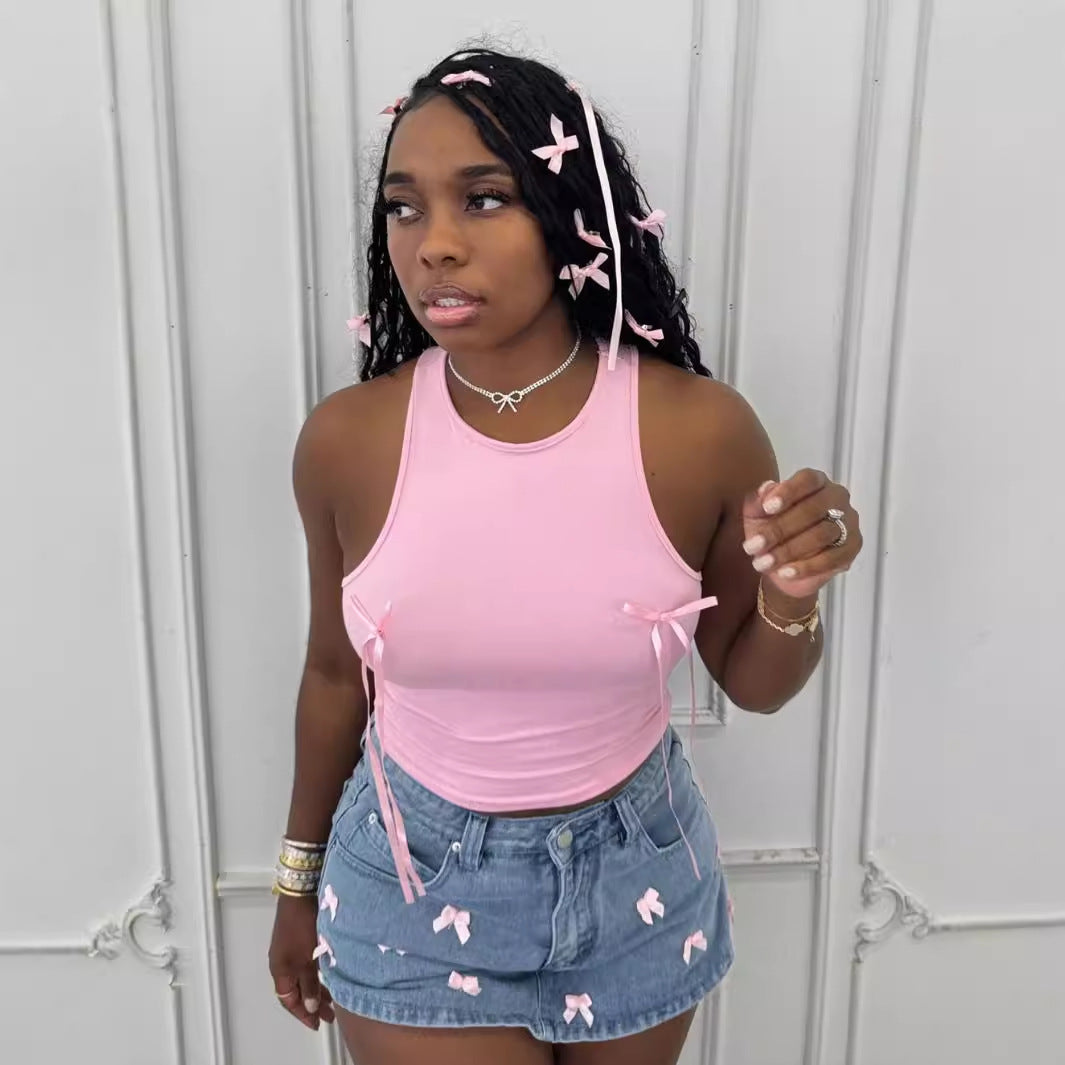 Kvinnors Slingtank Monokrom Polyester Spandex-5