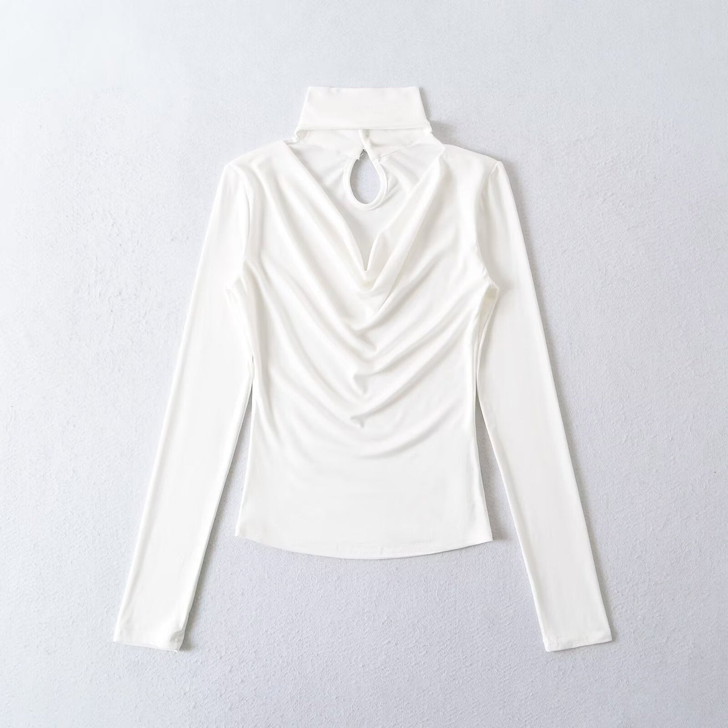 Kvinnors Långärmad Topp Wrap Design Andningsbart Material 3