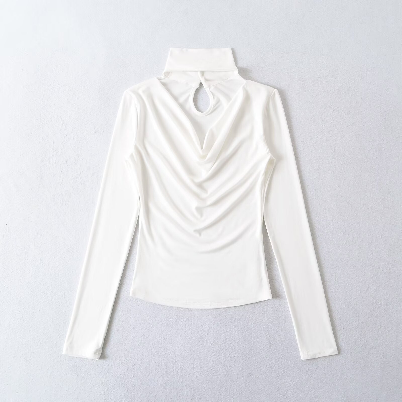 Kvinnors Långärmad Topp Wrap Design Andningsbart Material 3